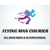 Flying man courier logo